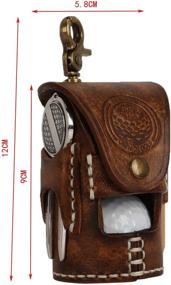 img 1 attached to TOURBON Vintage Leather Golf Ball Pouch Tee Holder Divot Tool Carrier: Classic Elegance for Golf Enthusiasts