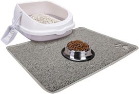 img 4 attached to 🐾 Grey-One Entry Cat Starter Kit 4 Pack for Small Cats Within 5 Months: Cat Open Top Litter Box with Lid, Litter Mat, Poop Lifter Scoop & Stainless Steel Feeding Dish Bowl