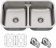🚰 kraus kbu32 premier kitchen sink: stainless steel double bowl perfection logo