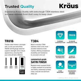 img 2 attached to 🚰 Kraus KBU32 Premier Kitchen Sink: Stainless Steel Double Bowl Perfection