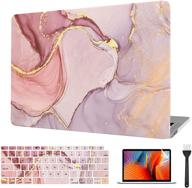 vaesida macbook air 13 inch case 2010-2017, marble embossed laptop case & keyboard cover & screen protector, compatible with mac air 13 old ver no touch id, pink gold marble logo