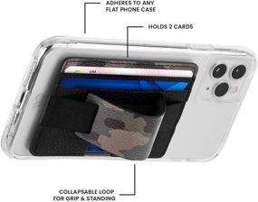 img 3 attached to 📱 Case-Mate Stick On Credit Card Wallet with Phone Holder and Loop Pockets - Ultra-Slim Card Holder with Finger Loop for Secure Hold - Compatible with Apple iPhone, Samsung Galaxy - Camo