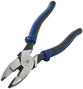 img 1 attached to Продуктовое название: "Бокорезы Klein Tools J213-9NE для линейщика, 9 дюймов, высокая плечевая сила, упрощенный дизайн, цветовая кодировка - улучшенная оптимизация поиска