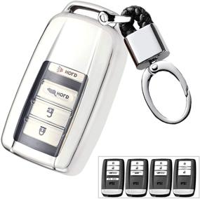 img 3 attached to 🔑 Royalfox(TM) Upgraded 2 3 4 Buttons TPU 360 Protection Smart Remote Key Fob Case Cover for Acura RLX RDX MDX ILX TLX PLX NSX, with Key Chain - Silver (Not Suitable for Engine Hold)