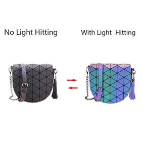 img 3 attached to 👜 Geometric Luminous Handbags: Holographic Iridescent Women's Handbags and Wallets
