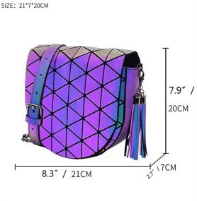 img 2 attached to 👜 Geometric Luminous Handbags: Holographic Iridescent Women's Handbags and Wallets