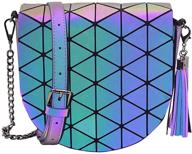👜 geometric luminous handbags: holographic iridescent women's handbags and wallets logo