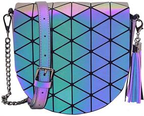 img 4 attached to 👜 Geometric Luminous Handbags: Holographic Iridescent Women's Handbags and Wallets