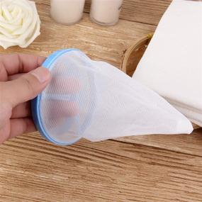 img 2 attached to 🌬️ Lamoutor 4Pcs Reusable Lint Catcher Hair Filter Net Pouch for Washing Machine - Floating Lint Mesh Bag (Blue and Pink)