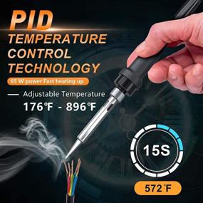 img 3 attached to 🔥 Soldering Station Kit, Merece Adjustable Temperature Digital Soldering Iron with Standby & Sleep, Temperature Lock, 5 Extra Solder Tips, Tip Cleaner - Fast Heating Up (176℉-896℉, C/F)