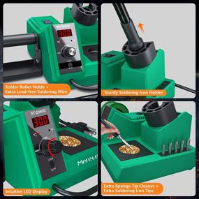 img 1 attached to 🔥 Soldering Station Kit, Merece Adjustable Temperature Digital Soldering Iron with Standby & Sleep, Temperature Lock, 5 Extra Solder Tips, Tip Cleaner - Fast Heating Up (176℉-896℉, C/F)