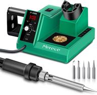 🔥 soldering station kit, merece adjustable temperature digital soldering iron with standby & sleep, temperature lock, 5 extra solder tips, tip cleaner - fast heating up (176℉-896℉, c/f) logo