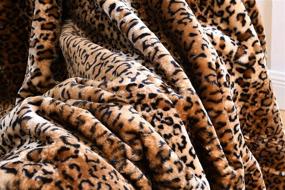 img 1 attached to 🐆 Leopard Faux Fur Throw Blanket - Super Soft 50"x70" Bed Blanket, Reversible & Warm with Flannel Fleece, Fuzzy Printed Blanket