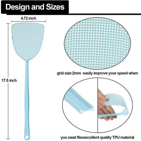 img 3 attached to 🪰 NEWJINDA 4 Pack Fly Swatter with Magnetic Hook | Manual Swat Pest Control | 18" Long Handle | Heavy Duty | 2 Colors | Best Mosquito Plastic Fly Swatter for Home Helper (4 Swatters + 1 Magnetic Hook)