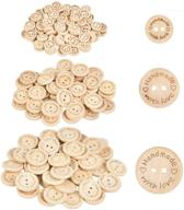 atpwonz handmade with love wooden buttons: 200 pieces of 15mm, 20mm, and 25mm round shape, ideal for sewing and crafting decorations logo