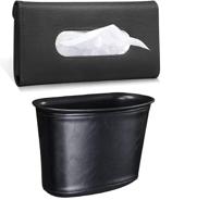 🚗 convenient car trash can with tissue box holder - cheinwimd set logo