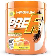 boost your performance with magnum nutraceuticals pre fo workout powder (50 servings) (peach candy) logo