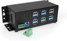 img 1 attached to 🔌 Coolgear 12-Port USB 3.0 Powered Hub - Industrial DIN-Rail Mount for PC-MAC