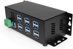 img 2 attached to 🔌 Coolgear 12-Port USB 3.0 Powered Hub - Industrial DIN-Rail Mount for PC-MAC