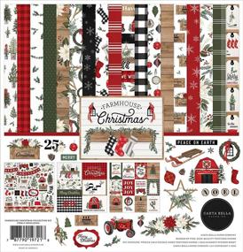 img 1 attached to 🎄 Rustic Charm: Carta Bella Paper Company Farmhouse Christmas Collection Kit in Festive Reds, Greens, Blacks, Woodgrains, and Cream