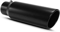 🚗 apeixoto 3 inch black diesel exhaust tip - 3" x 4" x 12" black inlet tailpipe tip with bolt/clamp on design, 3" id logo