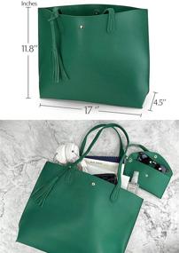 img 1 attached to Minimalist Pebbled Leather Shoulder Handbag