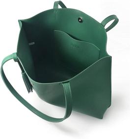 img 2 attached to Minimalist Pebbled Leather Shoulder Handbag
