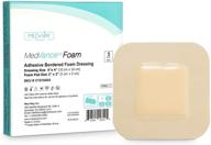 🩹 medvance tm foam – bordered adhesive hydrophilic foam dressing 4x4 (2x2 pad) - pack of 5 dressings логотип