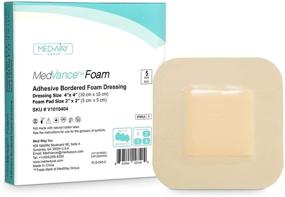 img 4 attached to 🩹 MedVance TM Foam – Bordered Adhesive Hydrophilic Foam Dressing 4x4 (2x2 Pad) - Pack of 5 dressings