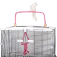 🐦 qbleev bird cage rope stands - conure parrot perches, swing toys, and play set - birdcage playground play gym accessories for parakeet, cockatiels, lovebirds, african grey (cage not included) logo