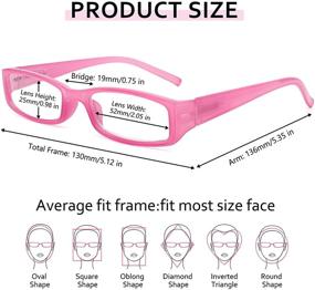 img 3 attached to 👓 Elegant Rectangular Reading Glasses for Women - 4 Pack Fashion Eyeglasses with Spring Hinge, Colorful Ladies Readers