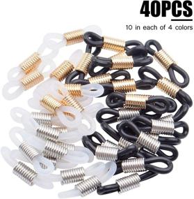 img 3 attached to 👓 40-Piece Eyeglasses Chain Connector: Adjustable Rubber Strap Holder Loops for Eyeglass Sunglasses Chain - 4 Colors Included