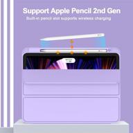 🔮 zryxal ipad pro 11 inch case 2021(3rd gen)/2020(2nd gen) with pencil holder, smart ipad cover [touch id & auto wake/sleep] + 2nd gen pencil charging (clove purple) logo