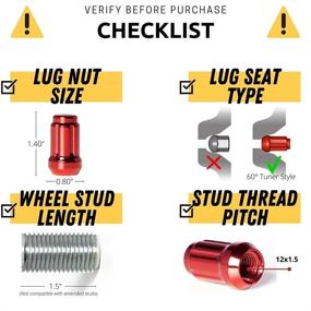 img 3 attached to 🔴 Повысьте производительность вашего автомобиля с помощью гайков Circuit Performance Spline Drive Tuner Acorn в красном цвете 12x1.5 - изготовлены из кованой стали (20шт + инструмент)