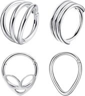 💍 drperfect septum ring: stylish stainless steel jewelry for men and women in silver, gold, rose gold, and black plated. hinged clicker for easy septum piercing - 8mm and 10mm sizes logo