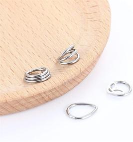 img 3 attached to 💍 Drperfect Septum Ring: Stylish Stainless Steel Jewelry for Men and Women in Silver, Gold, Rose Gold, and Black Plated. Hinged Clicker for Easy Septum Piercing - 8MM and 10MM Sizes