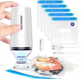 img 4 attached to 🥫 Amareisbe Food Vacuum Sealer: Handheld Saver for Easy Food Preservation - 60Kpa Portable Automatic Vacuum Air Sealing Machine with Starter Kit, Compact Design & Easy to Clean