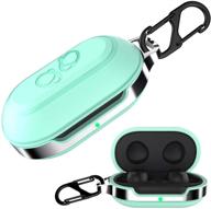 💚 halleast galaxy buds+ plus case with keychain - complete tpu protection in mint green for samsung galaxy buds 2020 2019 accessories logo