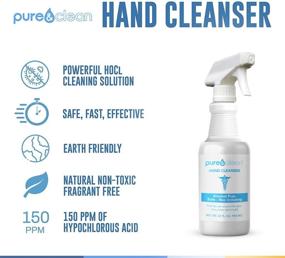 img 1 attached to Alcohol-Free Hand Cleanser Spray - Pure & Clean - Hypochlorous Acid and Oxygenated Water - pH Balanced - Non Irritating - No Rinse - Eco-Friendly - 32 oz