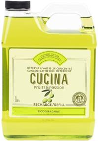 img 3 attached to 🧼 Cucina Daily Liquid Dish Detergent Refill Duo Set, Enhanced with Coriander and Olive Tree Fragrance by Fruits and Passion