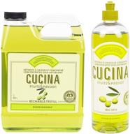 🧼 cucina daily liquid dish detergent refill duo set, enhanced with coriander and olive tree fragrance by fruits and passion logo