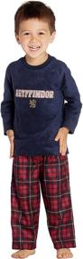 img 3 attached to 🦁 Harry Potter Boys Gryffindor Lion Embroidered Microfleece Shirt with Plaid Pants - 2 Piece Pajama Set