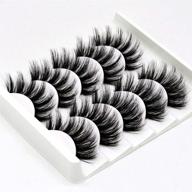 👀 inbrave dramatic look 3d mink false eyelashes - 5 pairs | high volume faux mink eyelashes | fluffy lashes for women | reusable bulk wholesale logo