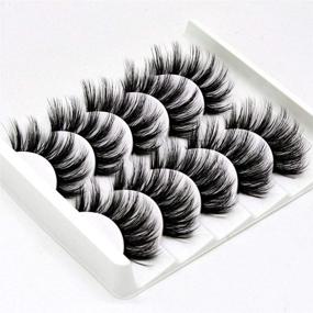 img 4 attached to 👀 InBrave Dramatic Look 3D Mink False Eyelashes - 5 пар | Высокий объем накладных ресниц из искусственного меха | Пушистые ресницы для женщин | Многоразовые оптовые закупки