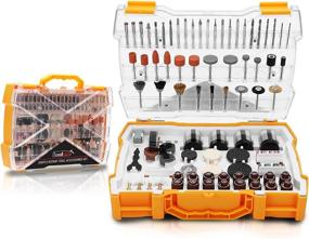 img 4 attached to Enhance Your Rotary Tool with Towallmark 300-Piece Universal Accessories Kit for Easy Cutting, Grinding, Sanding, and Polishing