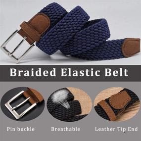 img 2 attached to Hoanan Elastic Braided Enduring Stretch Men's Accessories
