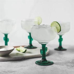 img 1 attached to 🌵 Set of 4 Libbey Cactus Margarita Glasses