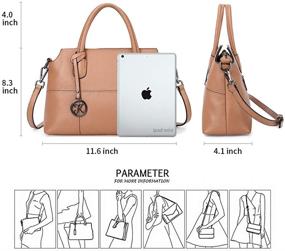 img 3 attached to 👜 Натуральные кожаные сумки Kattee для женщин: стильные мягкие сумки хобо, сатчел, плечевые и кроссбоди.