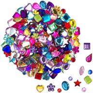 💎 jpsor 600pcs acrylic flatback rhinestones gemstone embellishments, assorted shapes, 6-13mm logo