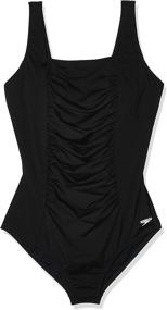 img 4 attached to 🏊 Performance meets Style with Speedo Women's Endurance+ Shirred Tank Swimsuit - Moderate Cut